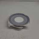 Fanquare 8" Modern Blue Stripe Dessert Plates Set of 4, Porcelain Dinner Plates for Pasta, Appetizer