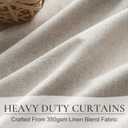 100% Blackout Curtains 84 Inch Length 2 Panels Set Farmhouse Style for Bedroom Windows/Living Room Thermal Insulated Neutral Boho Drapes Linen Blend Natural Ivory 7ft Long Hook Belt Pleated/Back Tab