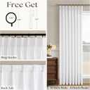 White Pinch Pleated Linen Curtains 102 Inches Long 50 Inch Width 1 Panel