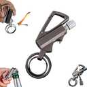 Permanent Match Infinity Lighter, Keychain Lighter with Multitool Keychain Bottle Opener (Black)