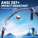 TICONN Anti-Fog Safety Glasses for Men and Women, ANSI Z87.1 Scratch Proof Eye Goggles with Adjustable Arms and UV Protection