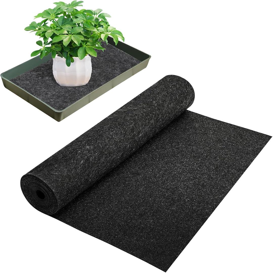 Automatic Plant Watering Mat 3mm Thick Self Watering Capillary Mat 9.2Ft x 25In Felt Plant Water Wicking Mat for Greenhouse Hydroponics Indoor Potted Plants Seed Sprouting Hydroponics Potted Plants