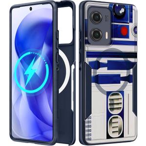 for Moto Edge 2024 Case - Compatible with MagSafe Women Girls Boys Cute Magnetic Protective Phone Cover Cool Blue Unique Heavy Duty Shockproof Design for Motorola Moto Edge 2024 Cases