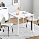 Need Small Square Dining Table- 31-1/2'' Sturdy and Heavy Duty Writing Desk for Small Spaces and Writing Table Desk Breakroom Table, White Color, 31.5x31.5 inch