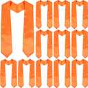 12 PCs Unisex Adult Plain Graduation Stole Bulk for High School and Bachelor 60''/72" Long (Orange)