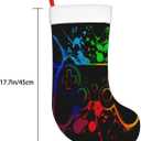 Gamer Gamepad Large Christmas Stockings, Xmas Tree Fireplace Hanging Decorations for Home Holiday Decor (One Size)