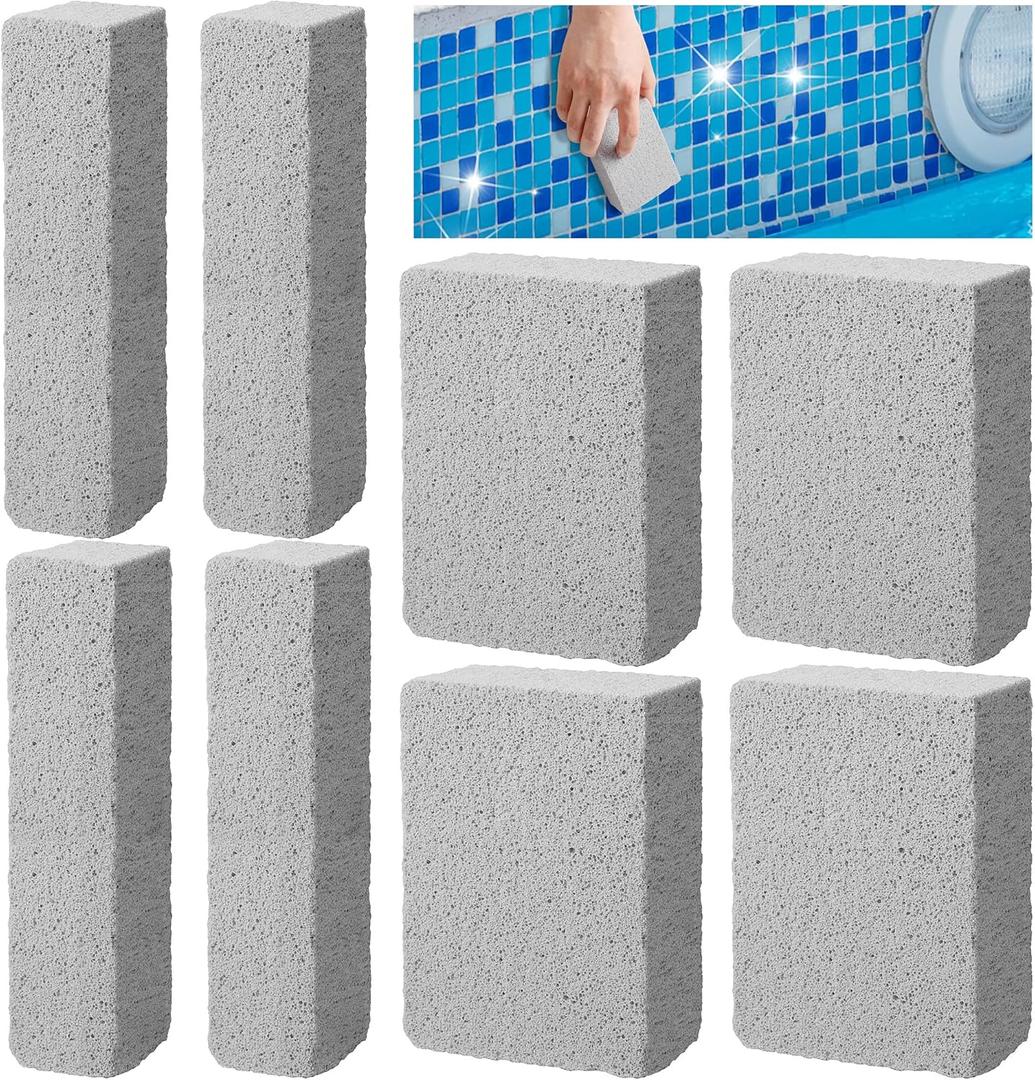 8 Pcs Pools Pumice Stone - Pool Cleaning Block Swimming Pumice Pool Tile Stone for Pools & Spa Tile, Grout & Concrete Cleaning (8Pcs)