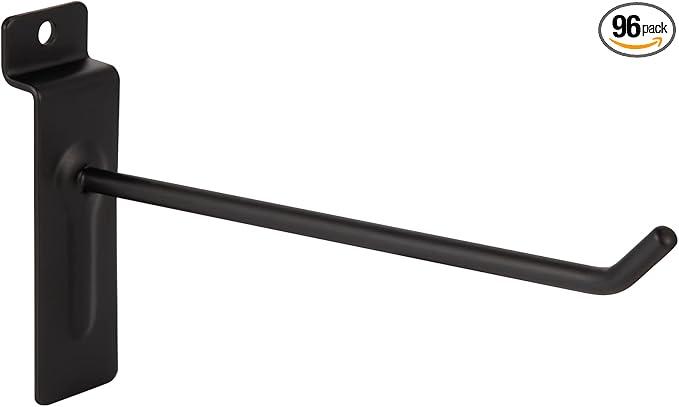 Polmart Heavy Duty 6" Gridwall/Grid Panel Double-Bar Hooks with Price Tag Holders, Black (6-inch)