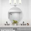 Bathroom Light Fixtures, Brushed Nickel Vanity Lights with Flared White Fabric Shade, 3 Light Wall Sconce, Modern Sconces Wall Lighting for Hallway Bedroom, VL837-BN-3