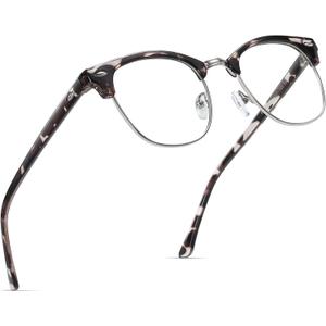 Blue Light Blocking Glasses Vintage Half Frame UV Clear Lens Anti Eyestrain Computer Gaming Glasses for Women, Men