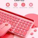 seenda Bluetooth Keyboard and Mouse for iPad, CTU-301 Wireless Multi-Device Connection Bluetooth+2.4G Keyboard Mouse Combo with Tablet Holder for iPad/MacBook/Windows, iOS/Andriod/Phone, Coral Pink