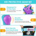 Kids/Youth Knee Pad Elbow Wrist Pads Guards Protective Gear Set, for Roller Skates,Cycling Bike,Skateboard,Inline Skatings,Scooter Riding,and Other Outdoor Sports Activities (Medium, Blue+purple)