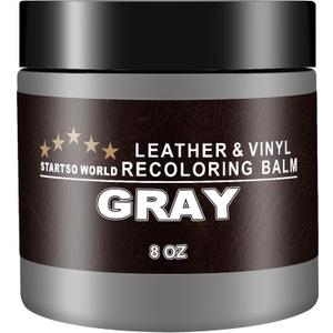 STARTSO WORLD Leather Recoloring Balm, Gray Leather Repair Kit for Furniture, Leather Dye, Leather Color Restorer for Couches, Leather Couch Paint | Repair, Restore Old, Faded Leather (Leather Recoloring Balm, Gray)