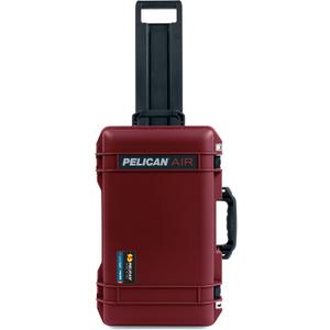 Oxblood Pelican 1535 Air case, with Black Handles & latches. Comes Empty & with Wheels.