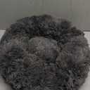 Bedsure Calming Cat Beds for Indoor Cats - Small Cat Bed Washable 20 inches, Anti-Slip Round Fluffy Plush Faux Fur Pet Bed, Fits up to 15 lbs Pets, Dark Grey