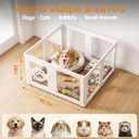 JEKO&JEKO Clear Acrylic Dog Playpen Indoor, Transparent Pet Play Pen for Puppies, Small Dogs, Cats & Rabbits, Easy Assemble Plastic Dog Fence, Easy to Clean (White, 8 Panels)