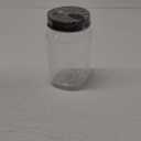 Novelinks 16 Ounce Clear Plastic Jars With Black Lids - Refillable Round Containers for Kitchen & Household Storage - BPA Free (20 Pack)