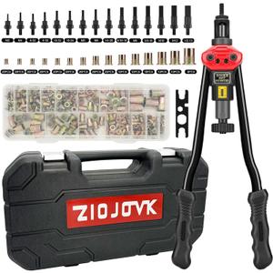 16-Inch Rivet Nut Tool Rivet Nut Kit, with15 Metric and SAE Mandrels, 236Pcs Assorted Rivet Nuts, and Rugged Carrying Case
