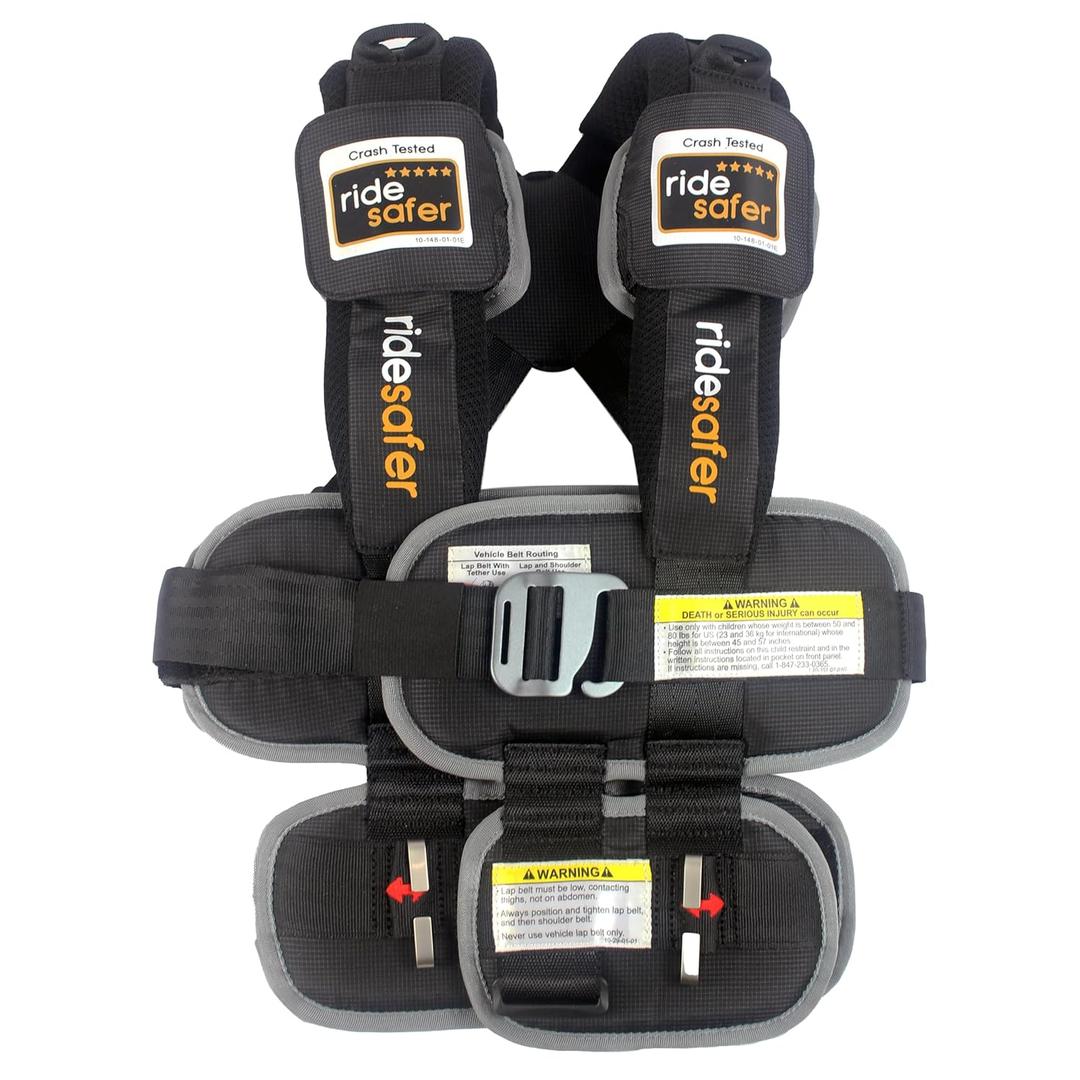 RideSafer - Small Black, Lightweight, Compact, Portable Car Seat - Perfect for Travel and Everyday Child Safety (Small (Pack of 1))