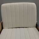 Furmax Cross Legged Office Chair with Wheels, Armless Desk Wide Chair, Adjustable Swivel Padded Fabric Vanity Computer Task Chair (Beige)