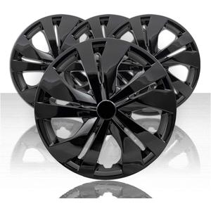 Auto Reflections 4pc 15" 5 Double Spoke Wheel Covers for Nissan Versa Sedan/S 2020 - Gloss Black