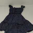 Valphsio Womens Smocked Dress Ruffle Floral Tie Front Boho Short Dresses (Small)