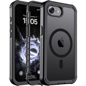 jaroco Magnetic for iPhone 17e Case& iPhone 16e Case, [Compatible with MagSafe][Military Grade Drop Protection][Heavy Duty Protection][Non-Slip][Shockproof] 2-Layer Bumper Phone Case 6.1''-Black
