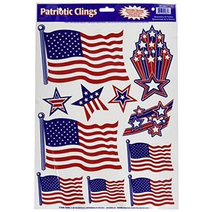 Patriotic Clings (stars & stripes designs) Party Accessory 2 set