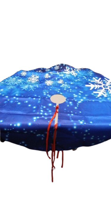 Winter Blue Snowflakes Tree Skirt Home Decoration Large Round Tree Skirt