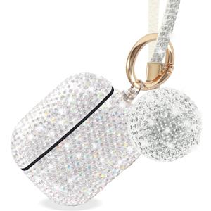 Luxurious Rhinestone AirPods 3rd Generation Case, Protective Bling Diamonds AirPod 3 Charging Case Cover, Bling AirPod Gen 3 Case Gift for Women (Silver)