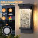 2 Pack Motion Sensor LED Outdoor Lights, 15" Dusk to Dawn Exterior Lighting Fixtures with Attractive Glass, Large Modern Black Outside Sconces Lights Porch for House, Front Door, Garage