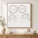 SAFERRYHOME White Flower Textured Hand Painted Wall Art, 30"x30" Framed
