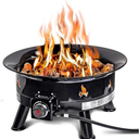 Outland Living Firebowl Deluxe 893 Propane Fire Pit Bundle  19 Smokeless Outdoor Gas Fire Pit, 58,000 BTU, Lava Rocks, Cover & Carry Kit, 34" Flame-Resistant Fire Mat, CSA-Approved