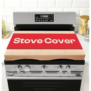 Riveira 30 x 22 Bamboo Natural Stove Top Covers for Electric Stove & Gas Stove Top Covers for Gas Burners – Large Gas Stove Cover with Handle & Juice Groove – Rustic Stove Covers for Gas Stove Top