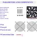 12025 Cooling Fan 120mm 25mm DC 12V 4Pin PWM Ball Bearing Brushless 4000RPM High 155 CFM for DIY Computer PC Case Fan
