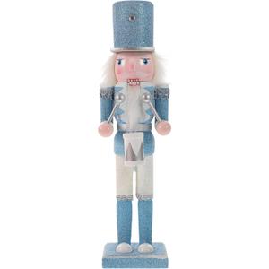 PASOLABE Blue Nutcracker Figure 12 Inch Christmas Nutcracker Ornaments Traditional Wooden Nutcracker for Festival Party Decorations (King)
