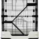 Homey Pet 3 Levels Chinchilla Ferret Pet Crate Small Animals Cages for Rat, Hamster, Guinea Pig, Squirrel, Include Caster Tray and Urine Guard (Black) (24.8"L x 16.5"W x 37.8"H)