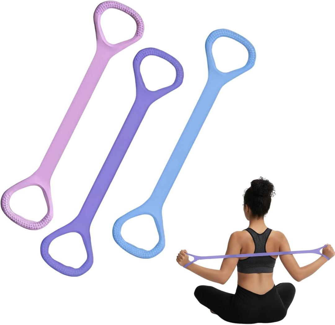 Figure 8 Fitness Resistance Band, Exercise Resistance Bands for Women, Resistance Bands with Handles for Arms, Back, Shoulders, Legs and HIPS Working Out (3Pcs)