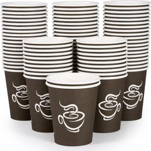 LITOPAK 400 Pack 8 oz Paper Cups, Brown Disposable Hot Coffee Cups for Party, Picnic, Travel, and Events