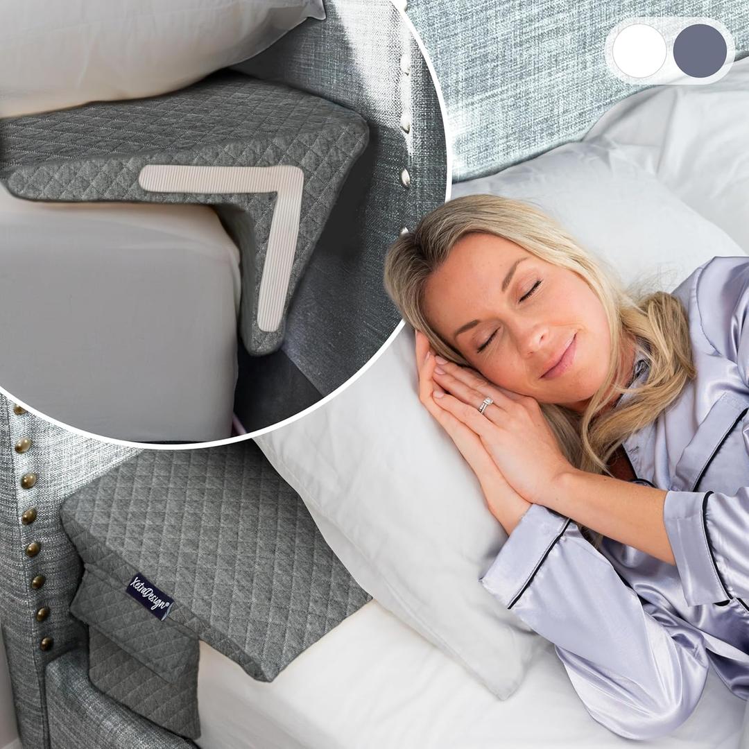 Bed Wedge Pillow for Headboard Gap Up to 7", Triangle Pillow Wedge for Headboard Gap, Bed Gap Filler, Mattress Wedge Gap Filler, Headboard Space Filler, Corner Pillow, Grey Twin 39"