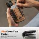 for iPhone 17 Pro Leather Case, Wallet Case with Card Holder (3 Cards) & Kickstand, Slim Protective Cover with Stand for iPhone 17 Pro 6.3"Brown