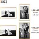 upsimples 24x36 Poster Frame, Display Pictures 20x30 with Mat or 24x36 Without Mat, Wall Hanging Picture Frame, Gold, 1 Pack