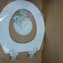 Mayfair Cassel Slow Close Toilet Seat, Easy Clean, Non Slip Premium Wood Seat, Easy Install, Made in USA, Round, White