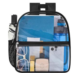 Clear Backpack for Stadium Events Clear Backpack 12x12x6 with Front Pocket for Concert Sport Fashion Women Backpack Events Work Travel