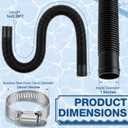 Jadive 2 Pack Pool Pump Replacement Hose Kit Heavy Duty Flexible Filter Hoses 1.5" Diameter 39" Long for Above Ground Pools Skimmers and Sand Filters UV Resistant with 4 Stainless Steel Clamps(Black)