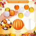 Tigeen 24 Pcs Thanksgiving Pumpkin Hanging Ornaments Fall Mini Pumpkin Hanging Tree Ornaments Ball Decorations for Tree Thanksgiving Harvest Party Halloween Home Decor (Novelty)