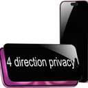 2 Pack 360 Degree Privacy Tempered Glass for iPhone 15 Plus/iPhone 16 Plus Anti-Spy 4 Directions Screen Protector 4 Sides Film 6.7 inch