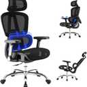 Mesh Office Chair, Ergonomic Office Chair, Home Office Desk Chairs with Headrest, 90-135° Tilt Lock and Breathable Backrest & Lumbar Support, 5D Armrest, Computer Chairs (Large Chair)