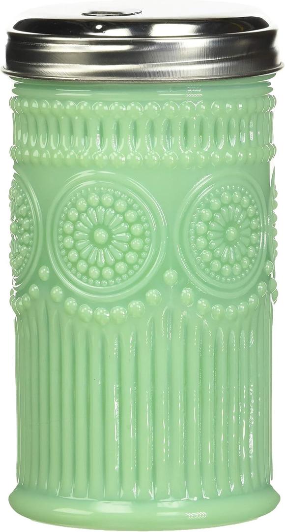 Tablecraft Sugar Shaker with Stainless Steel Top, 3.0625" x 5.75", Green