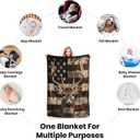 Deer American Flag Blanket Throw Blanket Flannel Lightweight Soft Plush Fuzzy Blankets for Bed Sofa Couch Livingroom Chair Car Travel Pet 50"x40"